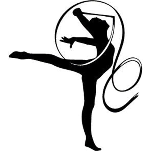 13.9CM*15.7CM Fashion Ballerina Gymnastics Sports Silhouette Decor Car Sticker Vinyl S9-0479