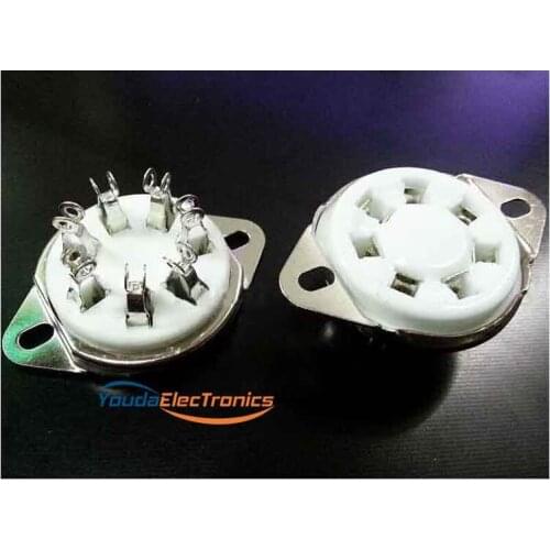 2pcs GZC7-21 7pin Silver plated bottom mount ceramic tube socket for tube amplifier DIY