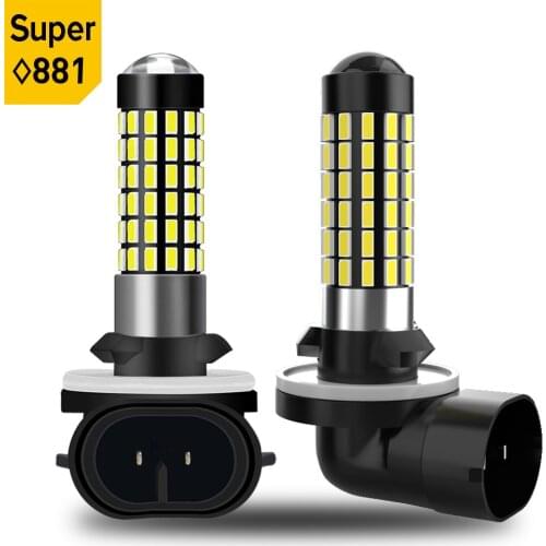 2PCS H27 881 880 H1 H3 Led Bulb 1200LM 6000K White Car Fog Light Front Head Driving Running Lamp Auto DRL Lamps Foglamp 78smd