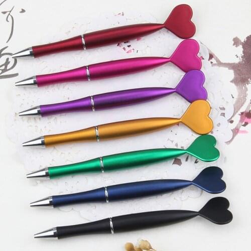 2Pcs/lot Cute Love Heart BallPoint Pen 0.5mm Blue Ink Kawaii Stationery Creative Kids Gift School Office Writing Tool Stationery