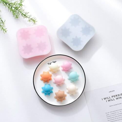 4 Cells No Smell Good Silicone Material Cute Octopus Style Cake Molds Ice Tray DIY Epoxy Biscuit Chocolate Candle Fondant Molds