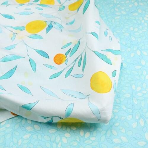 50*235cm Leaves Printed 100% Cotton Fabric Meters For Baby Bed Sheet Crib Bumper Cushions Blanket Sewing Cloth D20
