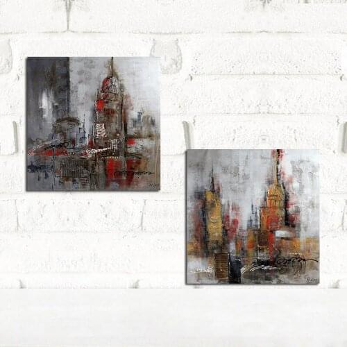 Abstract Building Architecture Oil Painting on Canvas Poster and Print Modern Canvas Art Wall Picture for Living Room Home Deor