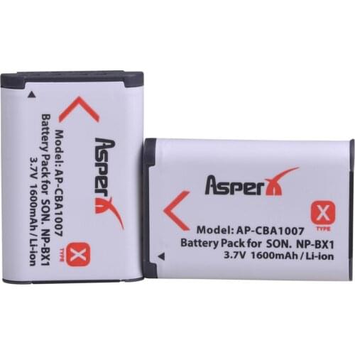 AsperX 2Pcs NP-BX1 NP BX1 NPBX1 BX1 Battery for Sony DSC-RX100 DSC-WX500 HX300 WX300 HDR AS100v AS200V AS15 AS30V AS300