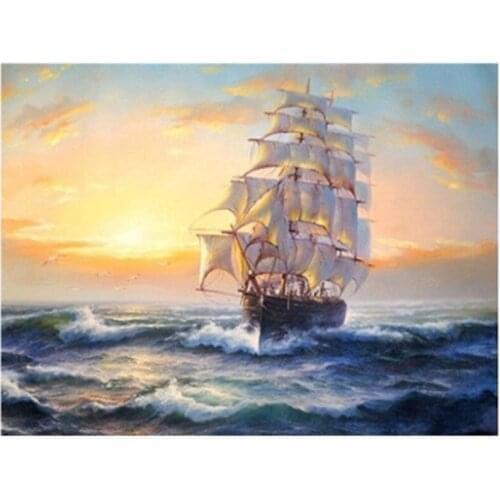 2019 new arrived diy Ship Diamond Painting Cross Stitch Needlework 5D round/square Diamond Embroidery Landscape for gift