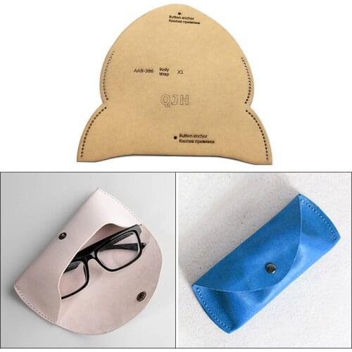 DIY kraft paper template New Pretty Trendy Wild Glasses Case Mirror Bag Leather Craft Pattern DIY Stencil Sewing Pattern