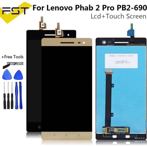 For Lenovo Phab 2 Pro PB2 Pro PB2-690M PB2-690Y P690 690 LCD Display and Touch Screen Digitizer Assembly Replacement With Tools