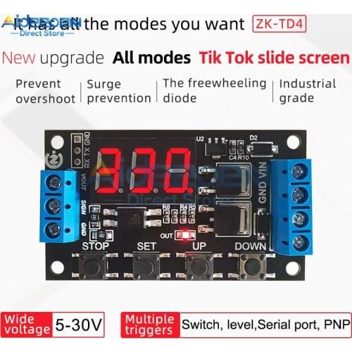 Dual MOS LED Digital Timer Delay Relay Trigger Cycle Timer Delay Switch Circuit Board Solenoid Valve Control Switch Module 12V