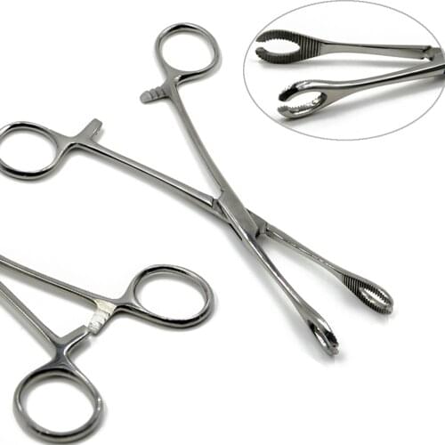 Stainless Steel Ear Lip Navel Nose Tongue Septum Sponge Forceps Clamp Body Piercing Pliers Tool