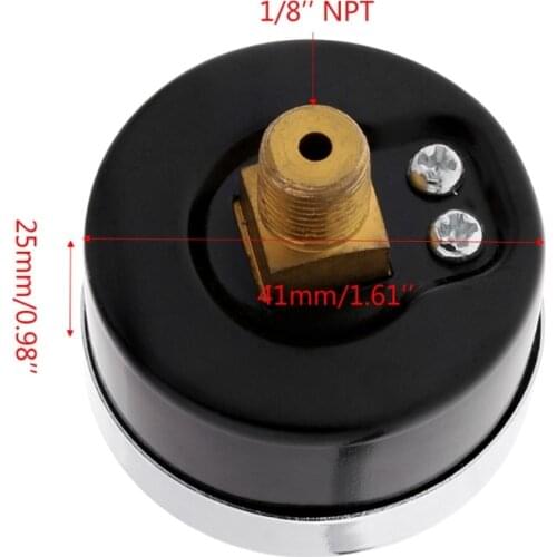 GXMA 1/8" NPT Air Compressor / Hydraulic Pressure Gauge 0-60 PSI Back Mount 1.5" Face