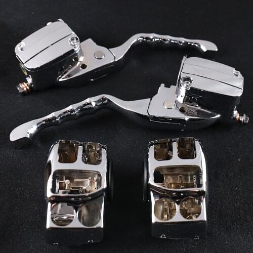 Chrome Handlebar Control Kit With Brake Hydraulic Clutch And Switch Housing For Harley Touring Electra Street Glide 14 15-20