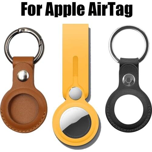 For Apple Airtags Leather Case And Silicone Keychain Case For airtag Anti-lost Device Protective Cover For airtags case