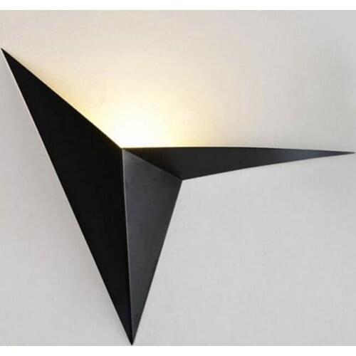 Creative Iron Art Shaped Triangle Wall lamp Nordic Simple Creative Bedroom Bedside Study Hotel Room Mirror Front Light led lamps