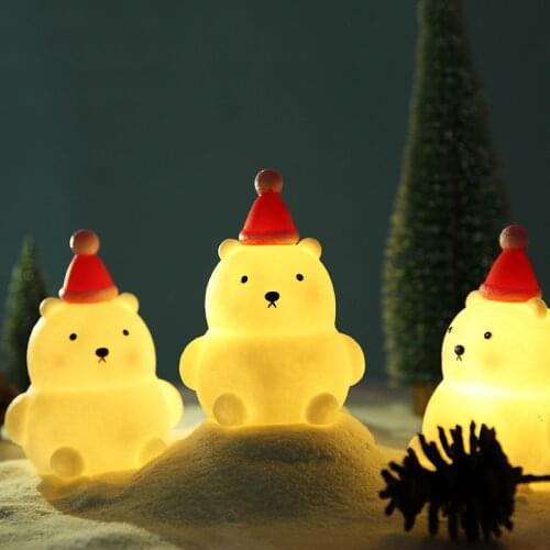 Cute Chlidren Night Light Led Bedroom Decoration Lamp Bear Night Lamp for Kids Christmas Gifts Birthday Party Gift