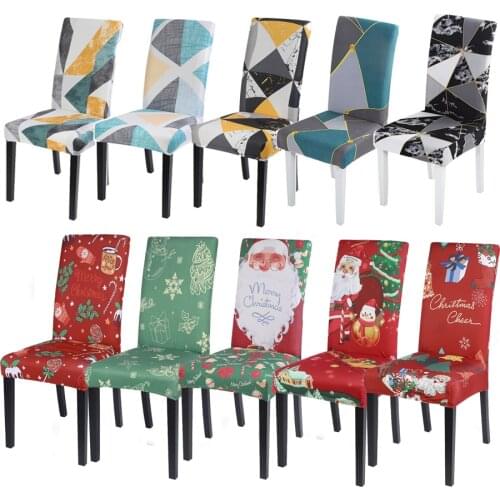 Floral Printed Pattern Chair Cover Stretch Seat Covers Dining Room Removable Washable Seat Cover fundas para sillas de comedor