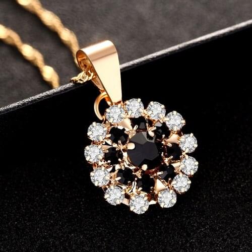 New Luxury brand Fashion Jewelry Crystal from Swarovskis Mona Lisa Colored Zircon Pendant Round Flower Woman Necklace