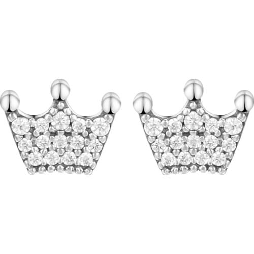 Wholesale 925 Sterling Silver Earring Enchanted Crowns Stud Earings for Women Silver Fashion Jewelry pendientes mujer