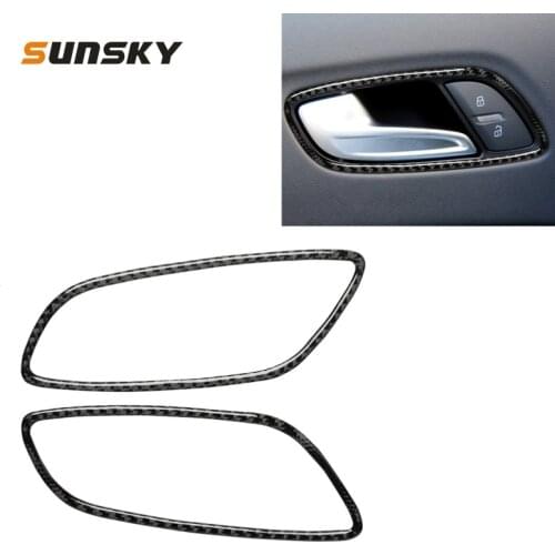 Car Door Handle Frame Strip Carbon Fiber Decorative Sticker for Audi TT 8n 8J MK123 TTRS 2008-2014