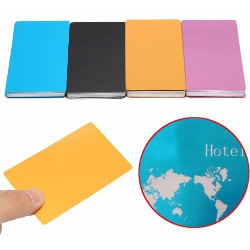 50 colorful pieces of blank aluminum alloy business cards laser engraving brand Soft metal business visit name cards