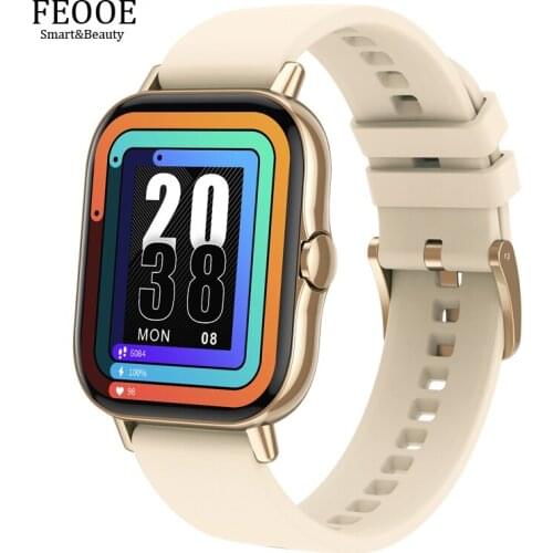 FEOOE Smart watch Women Cycle Reminder Fitness Bracelet 1.78inch Bluetooth Call Wristwatch For ios Android wearable devices YD