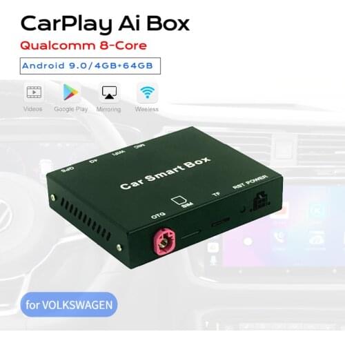 Exploter Ai Smart Box for Tiguan Golf Passat Beetle Adding Android 9.0 OS Wireless CarPlay Qualcomm 8-Core 4GB+64GB Mifi Dual BT