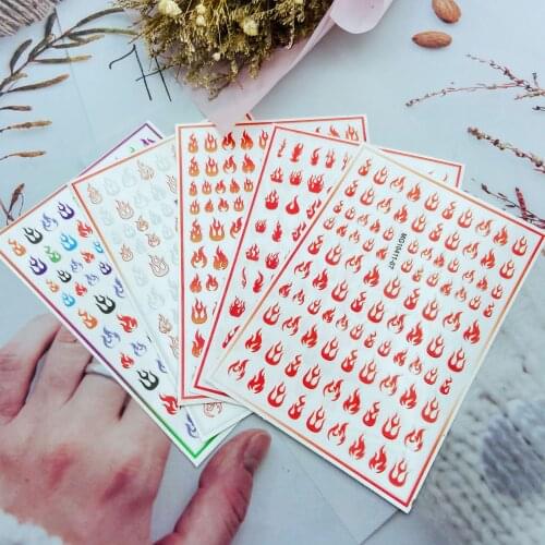 Fashion New Arrival Hot Selling 3d DIY Japanese Style Back Adhesive Nail Stickers Small Fires Women Girls Fingernail Decals Gift