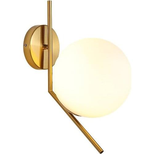 Glass Ball LED Wall Light Fixtuers Creative Bedroom Wall Lamp Living Room Bathroom Mirror Lights Stair Metal Aplik Lamba Sconce