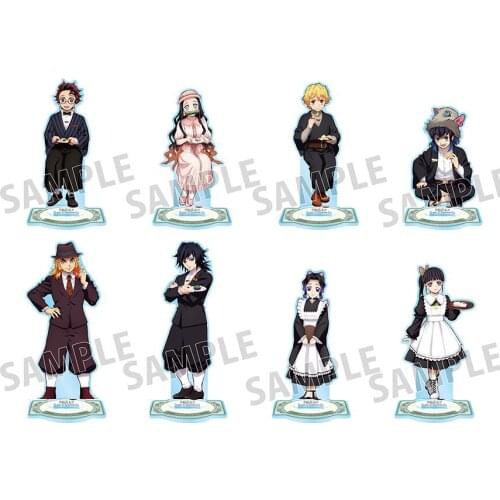 Anime Demon Slayer Kamado Tanjirou Agatsuma Zenitsu Uniform Suits Series Acrylic Figure Stand Display Model Plate Cosplay Decor