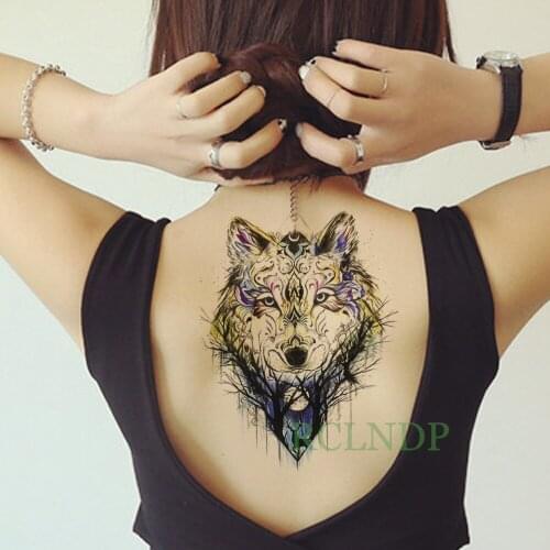 Waterproof Temporary Tattoo Sticker on body wolf tatto stickers flash tatoo fake tattoos for women girl