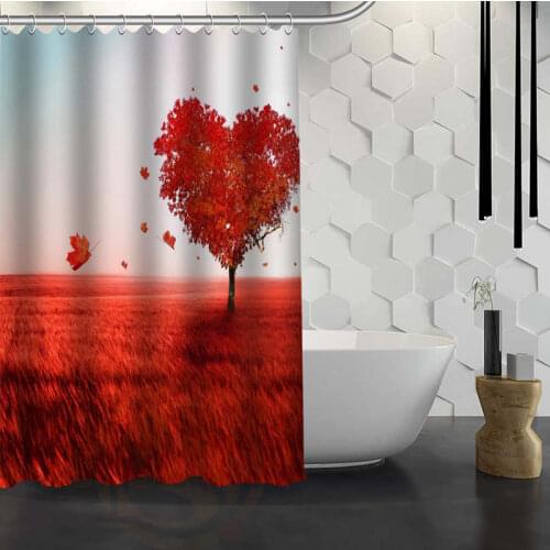 Custom Nature tree heart Shower Curtain With Hooks Fabric Shower Curtain for Bathroom Curtain Waterproof