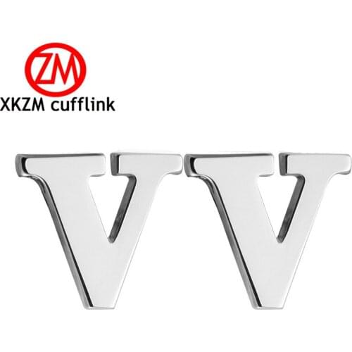 New Style Letter V Cufflinks for Mens Wedding Cufflinks Simple Shirt Cufflinks Male French high Cuff Links Suits Accessories