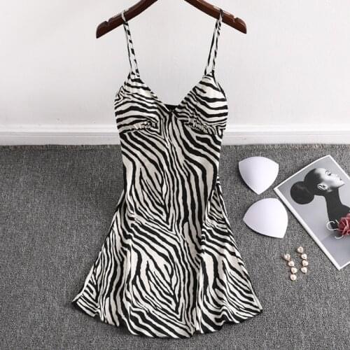Womens Sleepwear V-Neck Sexy Nightdress Summer Silk Woman Casual Nightgown Comfortable Ladies Bifurcation Nightwear