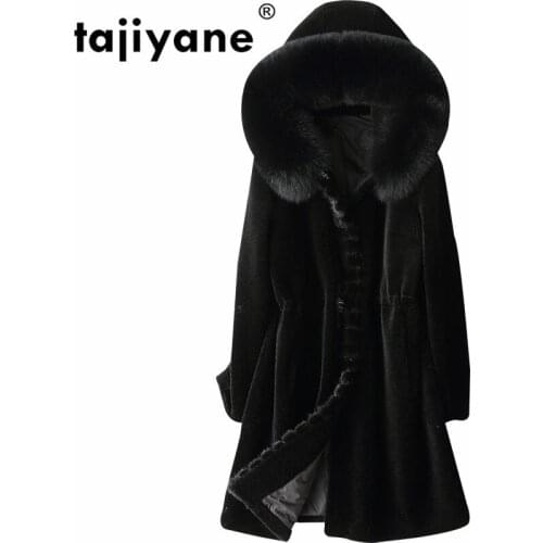 Womens Fur Real Coat Autumn Winter Jacket Women Clothes 2021 Fox Fur Hooded Mink Fur 100% Wool Coats Korean Vintage ZT1528