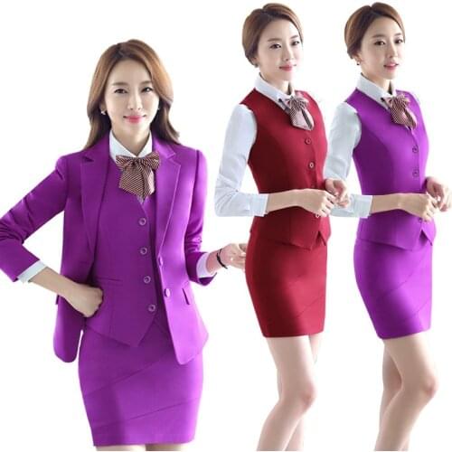 Women Stewardess Uniform Business Formal Pants Suits New Temperament Slim Blazer Trousers Office Ladies Interviews Work Wear 5XL
