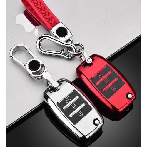 1x Soft TPU Car Key Case Full Cover For Kia Rio QL Sportage Ceed Cerato Sorento K2 K3 K4 K5 3 Buttons Flip Key Protective Shell