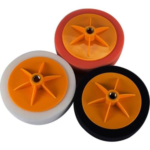 1PC Sponge Polishing Buffing Pads Wheels with 14mm Thread, Durable Polishing Sponge Disc for Buffing, Black, White, Orange