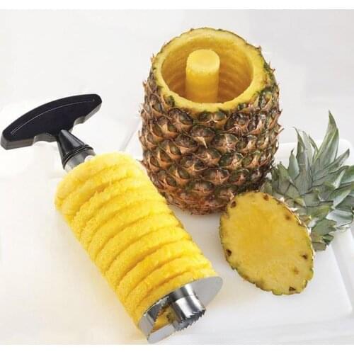 1Pcs Stainless Steel Pineapple Peeler Cutter Fruit Knife Slicer Spiral Pineapple Cutting Slicers Machine Kitchen Cooking Tools