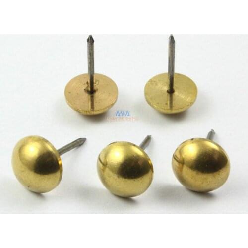 10 Pieces Solid Brass Upholstery Tacks Nails 15x26mm