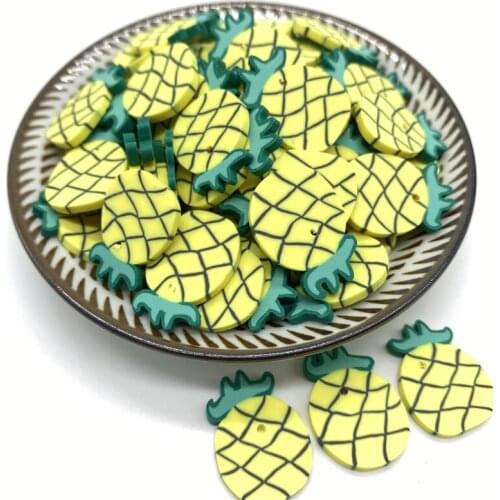 20Pcs/lot 20mm Pineapple Beads Flakes Clay Beads Polymer Spacer Beads For Jewelry Making DIY Bracelet Hairpin #A89-23