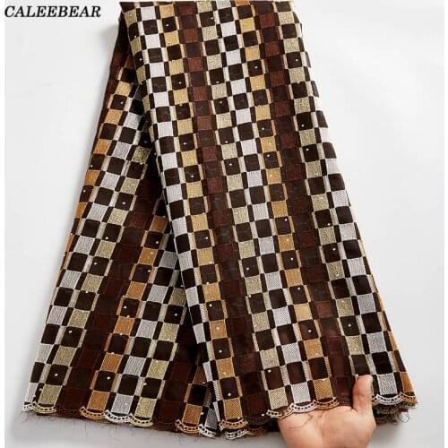 2021 French Tulle Mesh Lace Net Fabrics With Stones Embroidery High Quality Nigerian Lace Dress 5Yards African Lace Fabric S2538