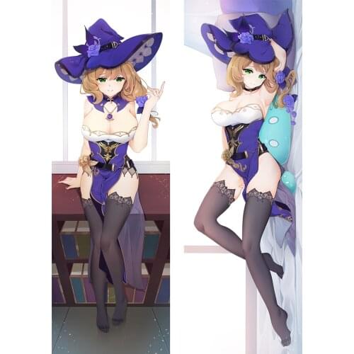 2021 Game Genshin Impact Witch Lisa Dakimakura Hugging Body Pillow Case DIY Double Side Printed Anime Pillow Cover Best Gifts