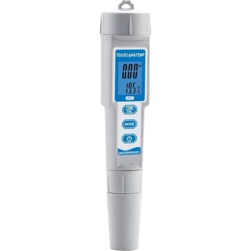 PH-3508 Waterproof pH/EC/TDS Temperature Meters Digital Water Quality Monitor for Swimming Pools Drinking Water Aquariums 4in1