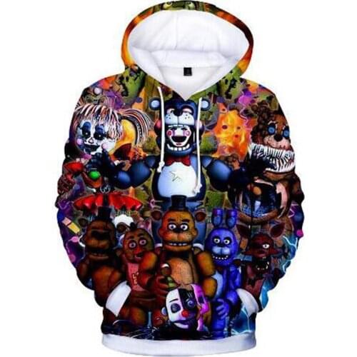 2-14 Years Kids hoodies sweatshirts FNAF 3D Print Hoodie sweatshirt Boy Girls Outwear Jacket Coat Cartoon Pullover Tops Sweater