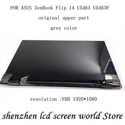 14'' FHD display with cover FOR ASUS ZenBook Flip 14 UX463 UX463F UX463FA UX463FL LCD + touch digitizer assembly with grey cover