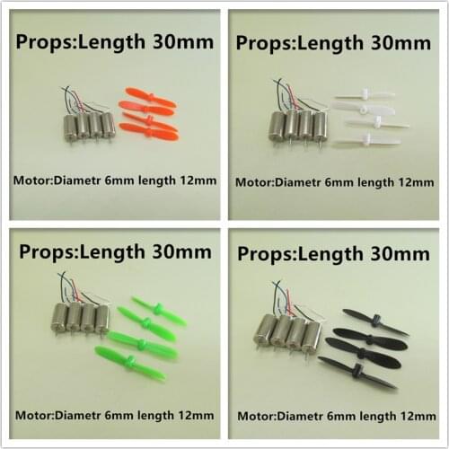 Mini 612 6*12 Diameter 6mm Length 12mm 0.8mm 3.7V Motor Coreless 30mm 3cm Props R/C Toys DIY Drone Quadcopter Rc Spare Parts