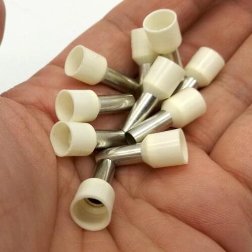 EVN10-12 European Terminals Nylon Insulated Cord End Terminals Copper Nuts Pin Tubing Terminal connector 8AWG 10mm2