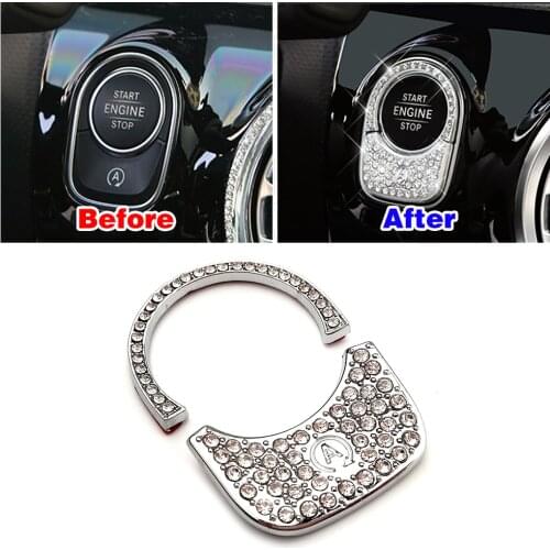 For Mercedes Benz CLA Class CLA180 CLA200 CLA220 2020 2021 Engine Start Stop Switch Button Crystal Trim Diamond Cover