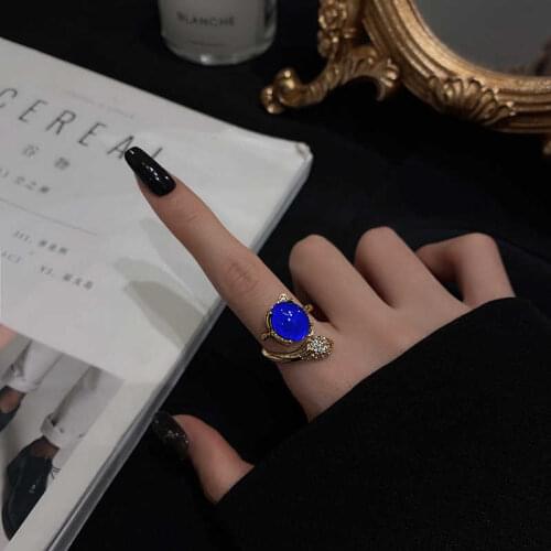 Fashion Jewellery Luxurious Fox Design Micro Inlaid Zircon Flash Finger Female Ring Vintage Party Rings for Women Girls Vintage