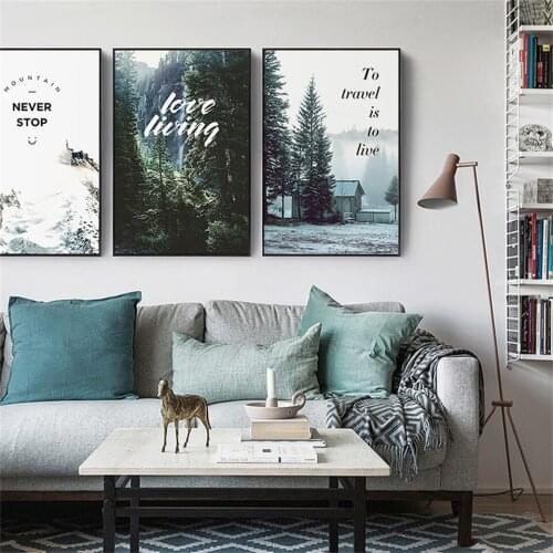 Nordic Forest Poster Seascape Wall Art Nature Canvas Painting Quote Wall Art Pictures For Living Room Modern Decorative Prins