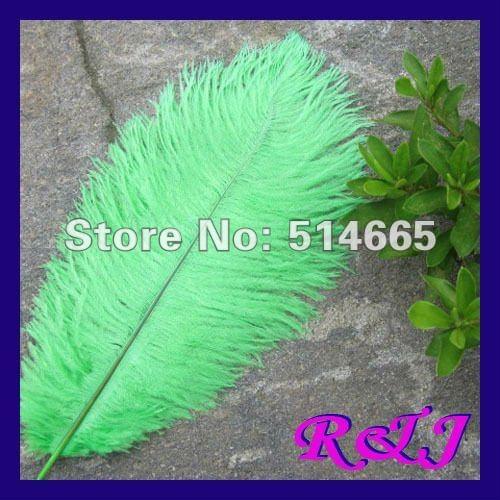 Wholesale 50PCS 16-18" 40-45cm green single OSTRICH FEATHER ostrich plumage Free Shipping